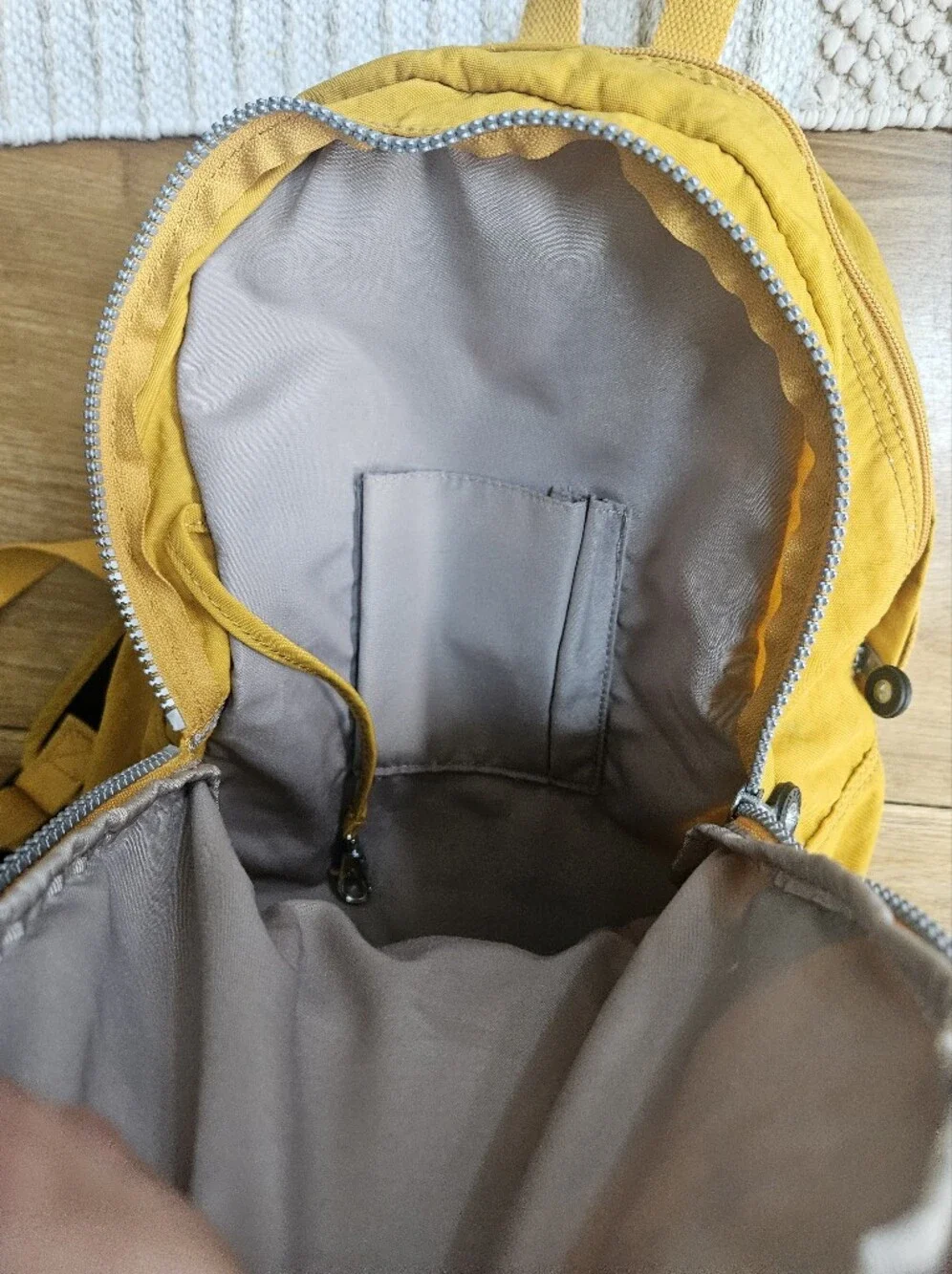 ​​​Kipling Mustard Yellow Nylon Small Backpack Travel Daypack Casual School Bag